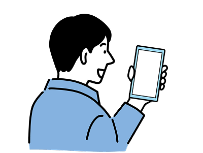スマホを見ている人のイラスト